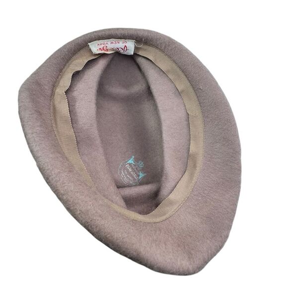 Vintage  Mahara Mohair wool Mid Century modern Ribbon Bow Audrey Hepburn Hat main image 6
